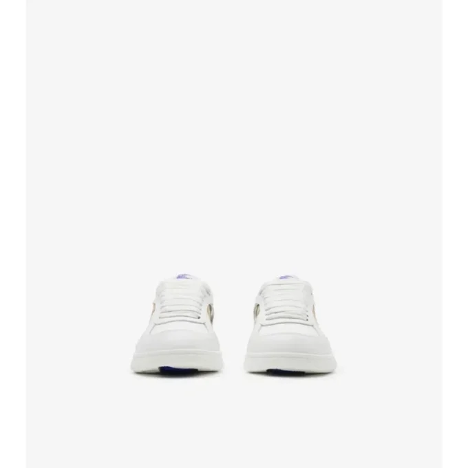 Skórzane Sneakersy z wzorem w kratkę 