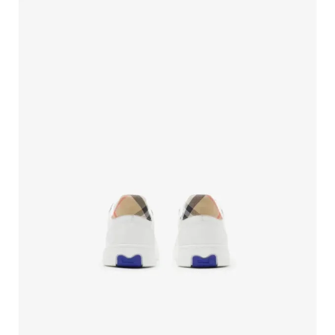 Skórzane Sneakersy z wzorem w kratkę 