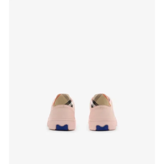 Skórzane Sneakersy z wzorem w kratkę 