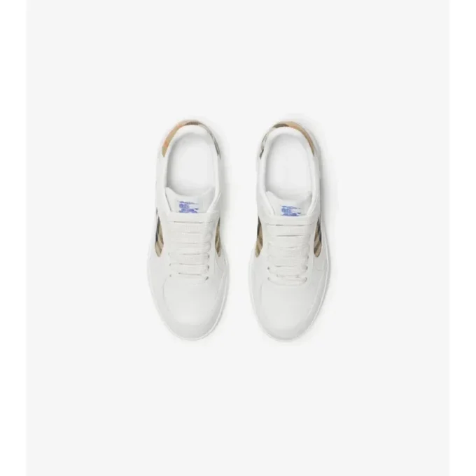Skórzane Sneakersy z wzorem w kratkę 