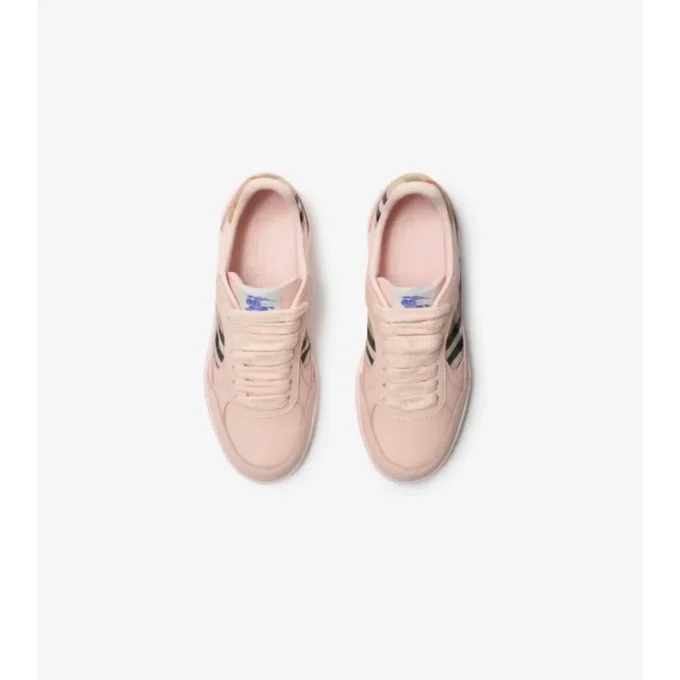 Skórzane Sneakersy z wzorem w kratkę 