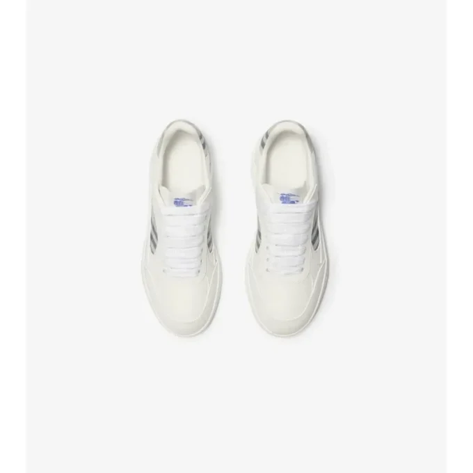 Skórzane Sneakersy z wzorem w kratkę 
