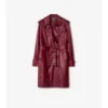 Skórzany Trench Coat Kensington o średniej długości