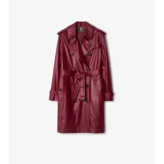 Skórzany Trench Coat Kensington o średniej długości