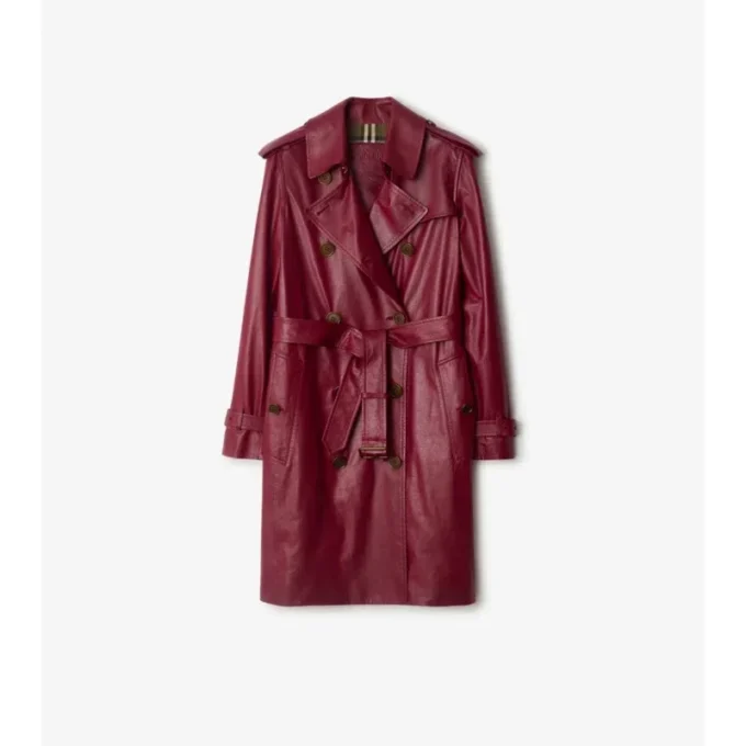 Skórzany Trench Coat Kensington o średniej długości
