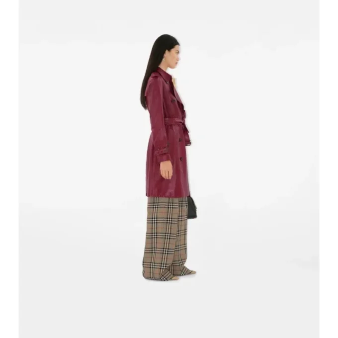 Skórzany Trench Coat Kensington o średniej długości