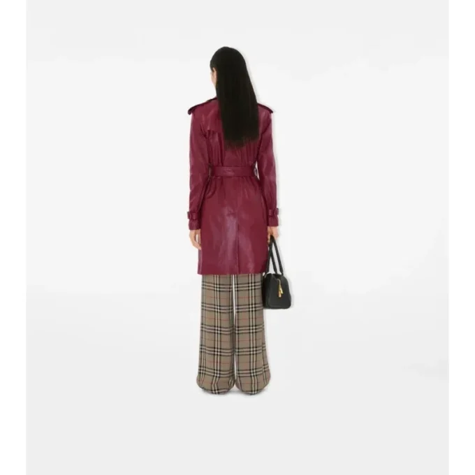 Skórzany Trench Coat Kensington o średniej długości