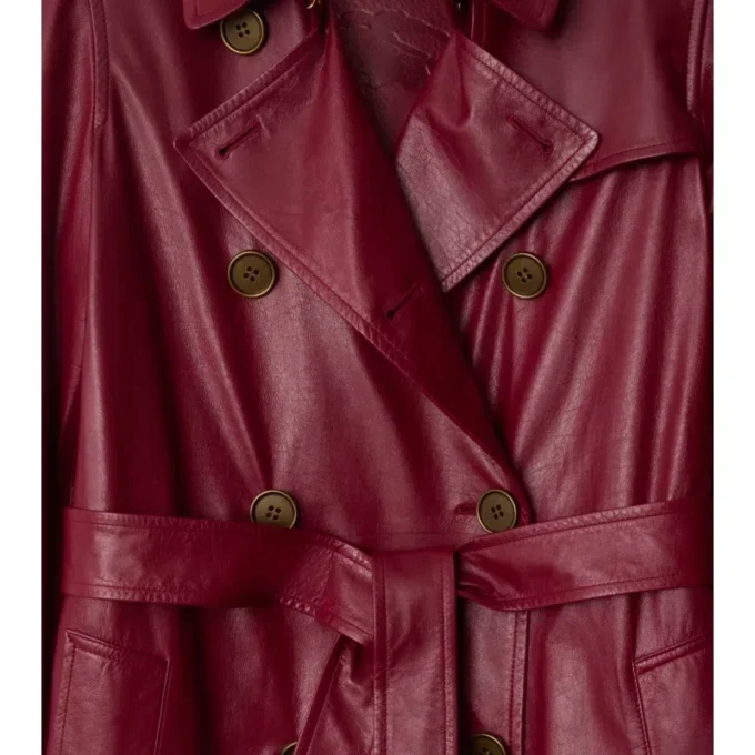 Skórzany Trench Coat Kensington o średniej długości