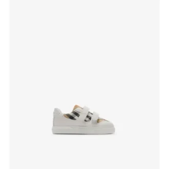 Sneakersy w kratkę i ze skóry Sneakersy w kratkę i ze skóry