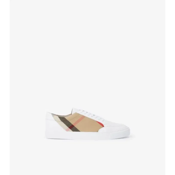 Sneakersy w kratkę i ze skóry