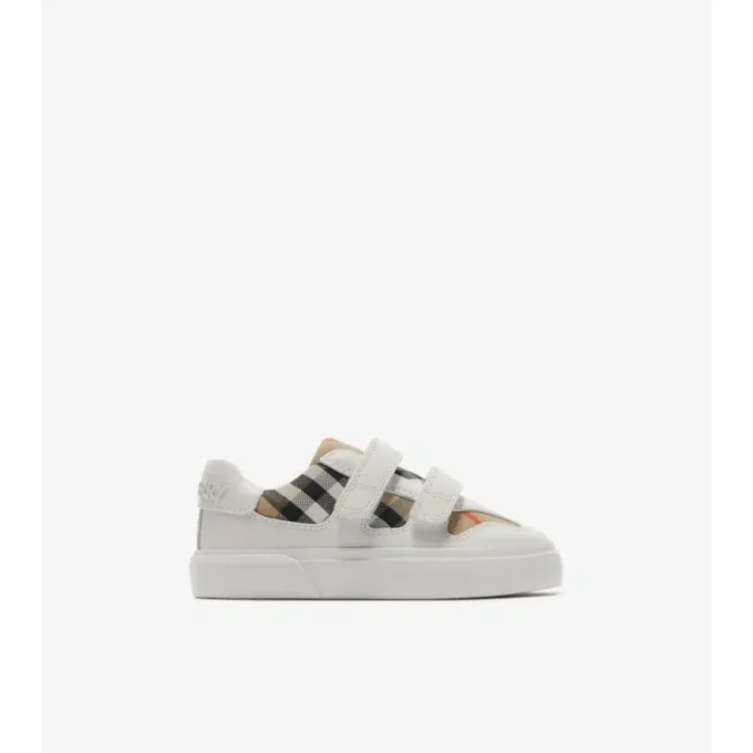 Sneakersy w kratkę i ze skóry Sneakersy w kratkę i ze skóry