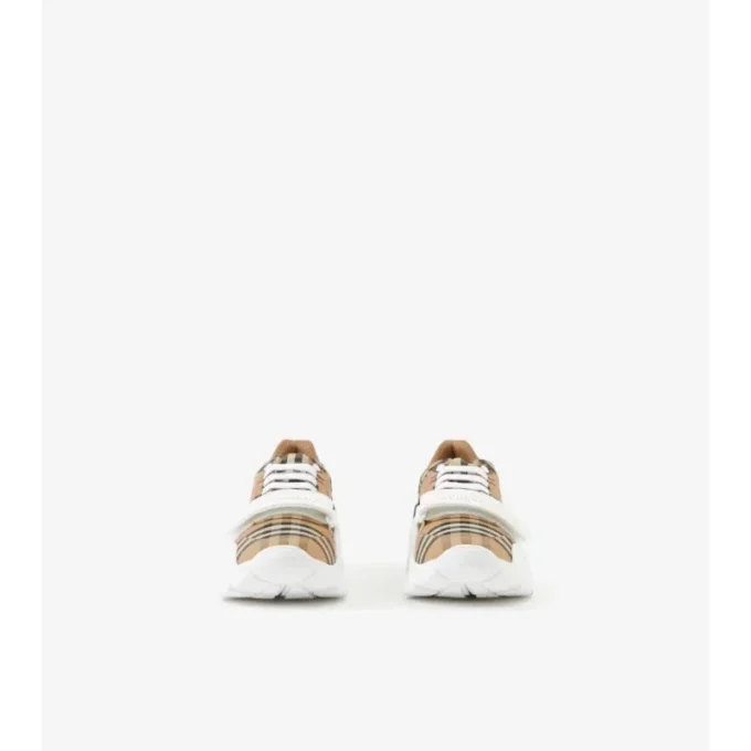 Sneakersy w kratkę i ze skóry