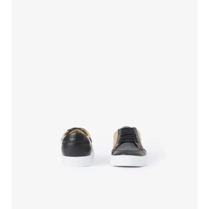 Sneakersy w kratkę i ze skóry Sneakersy w kratkę i ze skóry