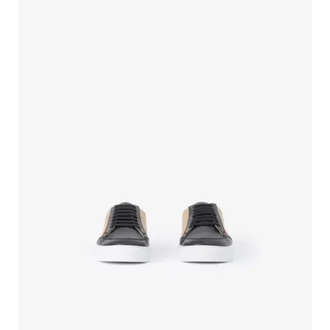 Sneakersy w kratkę i ze skóry Sneakersy w kratkę i ze skóry