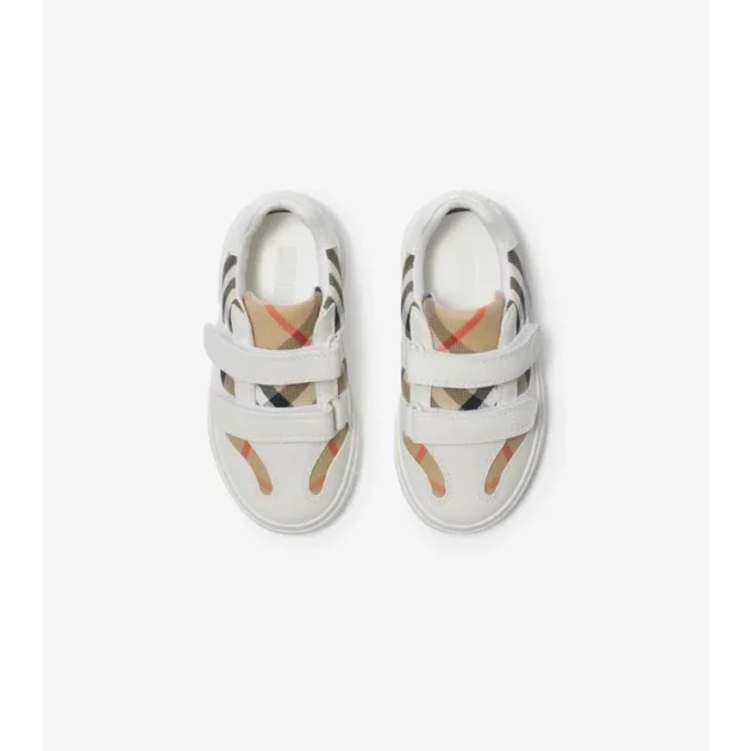 Sneakersy w kratkę i ze skóry Sneakersy w kratkę i ze skóry