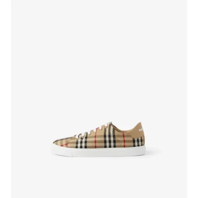 Sneakersy w kratkę i ze skóry