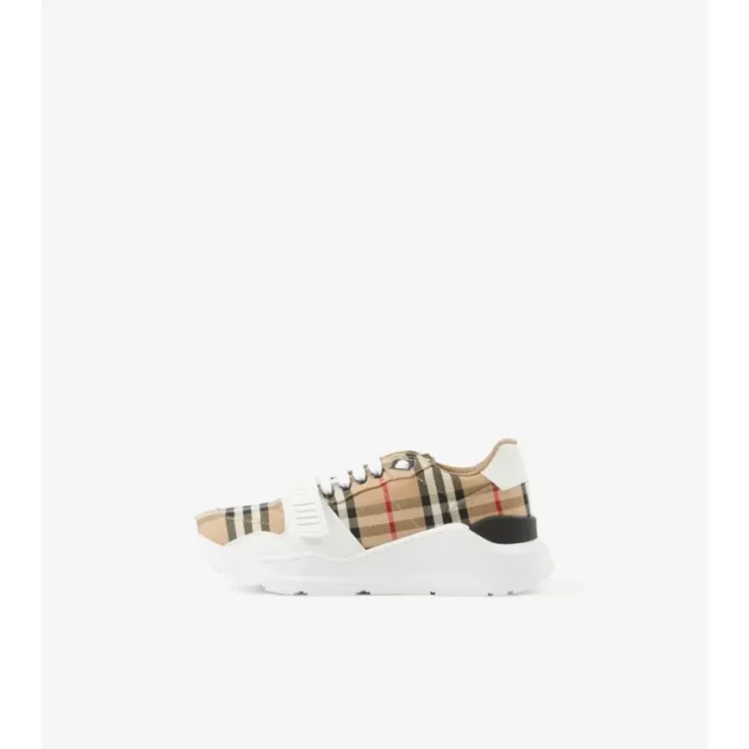 Sneakersy w kratkę i ze skóry