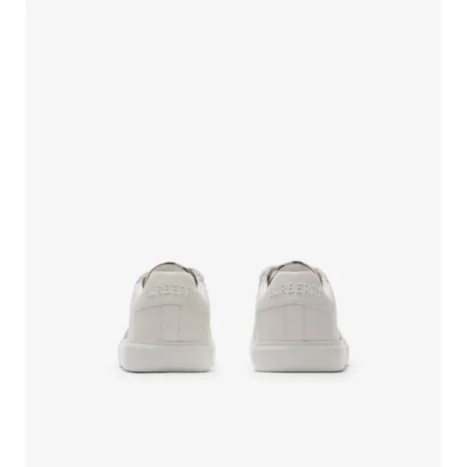 Sneakersy z bawełny w kratę i skóry