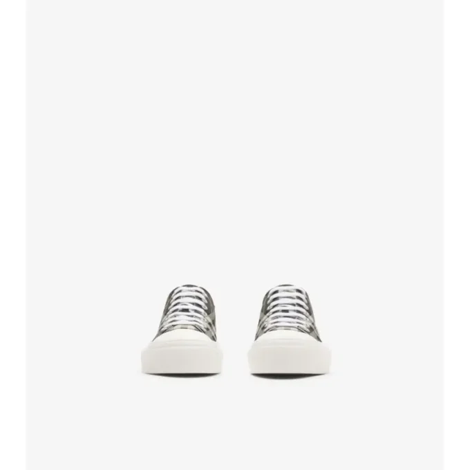 Sneakersy z mieszanki nylonu w kratę