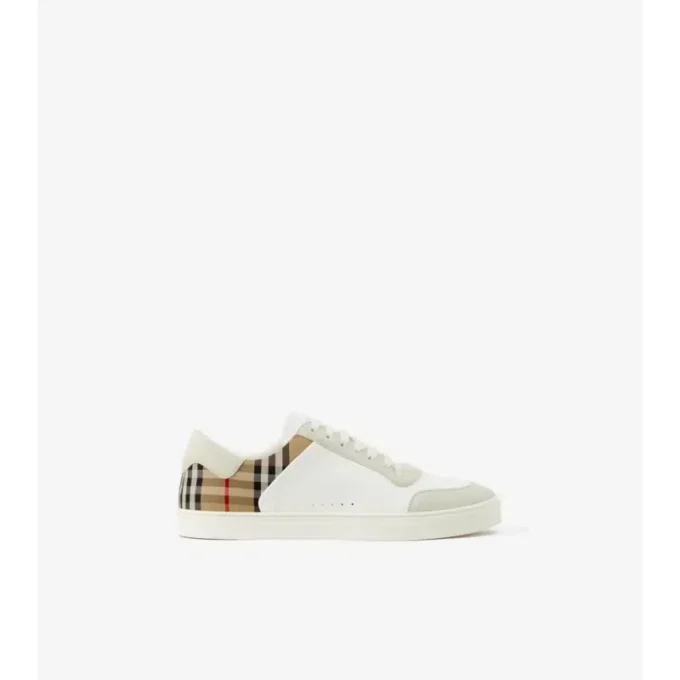 Sneakersy ze skóry, zamszu i w kratkę Sneakersy ze skóry, zamszu i w kratkę