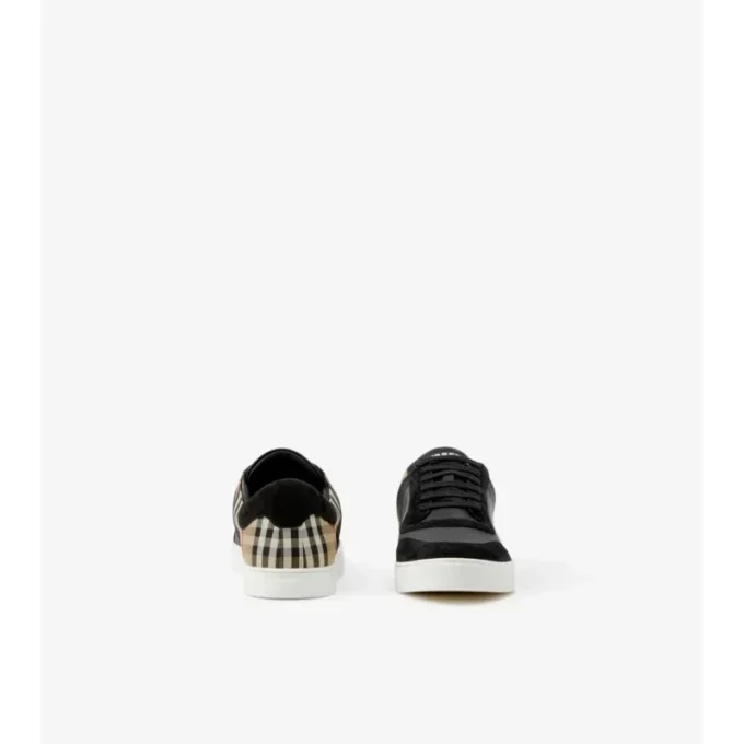 Sneakersy ze skóry, zamszu i w kratkę Sneakersy ze skóry, zamszu i w kratkę