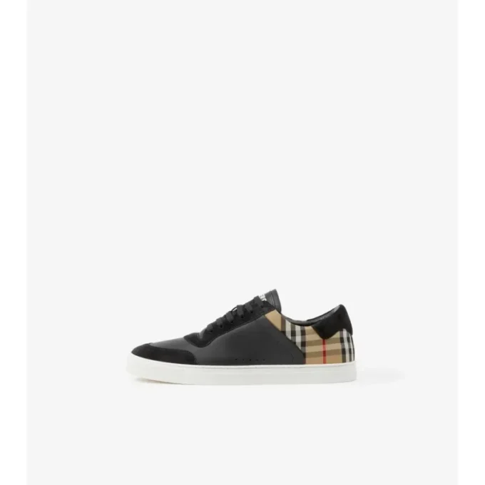 Sneakersy ze skóry, zamszu i w kratkę Sneakersy ze skóry, zamszu i w kratkę