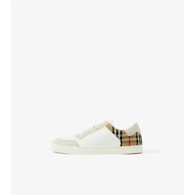 Sneakersy ze skóry, zamszu i w kratkę Sneakersy ze skóry, zamszu i w kratkę