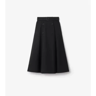 Spódnica midi w stylu trenczu z gabardyny