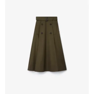 Spódnica midi w stylu trenczu z gabardyny Spódnica midi w stylu trenczu z gabardyny