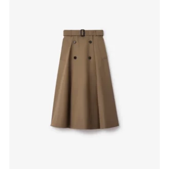 Spódnica midi w stylu trenczu z gabardyny