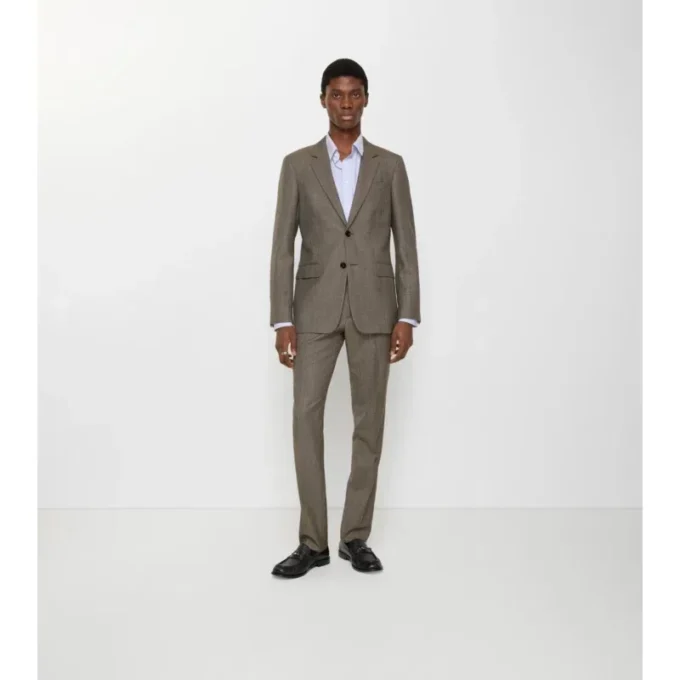 Spodnie z wełny typu „sharkskin” Spodnie z wełny typu „sharkskin”