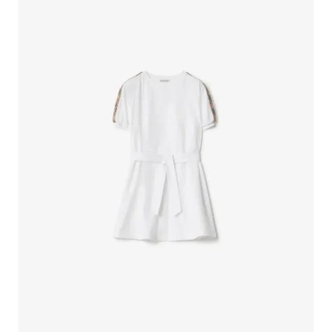Sukienka z bawełny w kratkę w formie T-shirta Sukienka z bawełny w kratkę w formie T-shirta