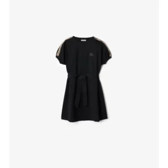 Sukienka z bawełny w kratkę w formie T-shirta