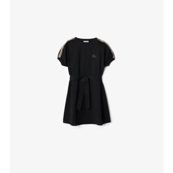 Sukienka z bawełny w kratkę w formie T-shirta