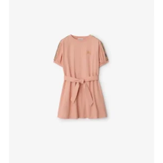 Sukienka z bawełny w kratkę w formie T-shirta