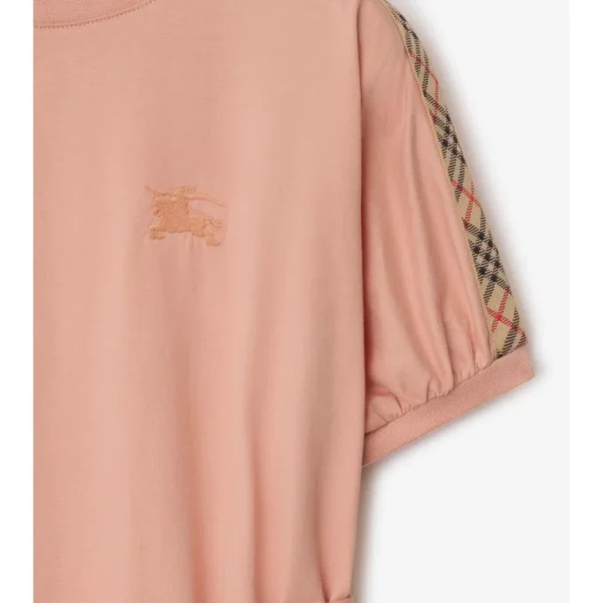 Sukienka z bawełny w kratkę w formie T-shirta Sukienka z bawełny w kratkę w formie T-shirta