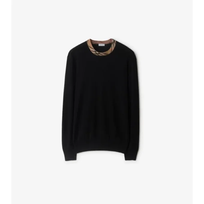 Sweter wełniany w kratę