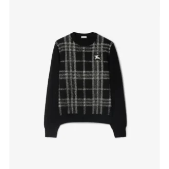 Sweter wełniany w kratę