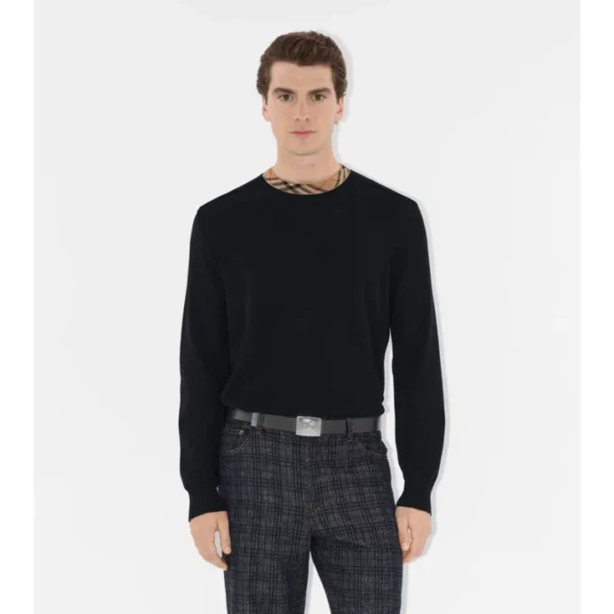 Sweter wełniany w kratę