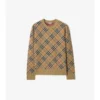 Sweter z bawełny i wełny w kratę