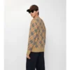 Sweter z bawełny i wełny w kratę