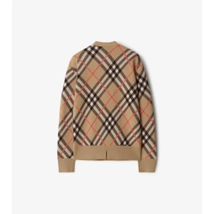 Sweter z mieszanki wełny i moheru w kratę