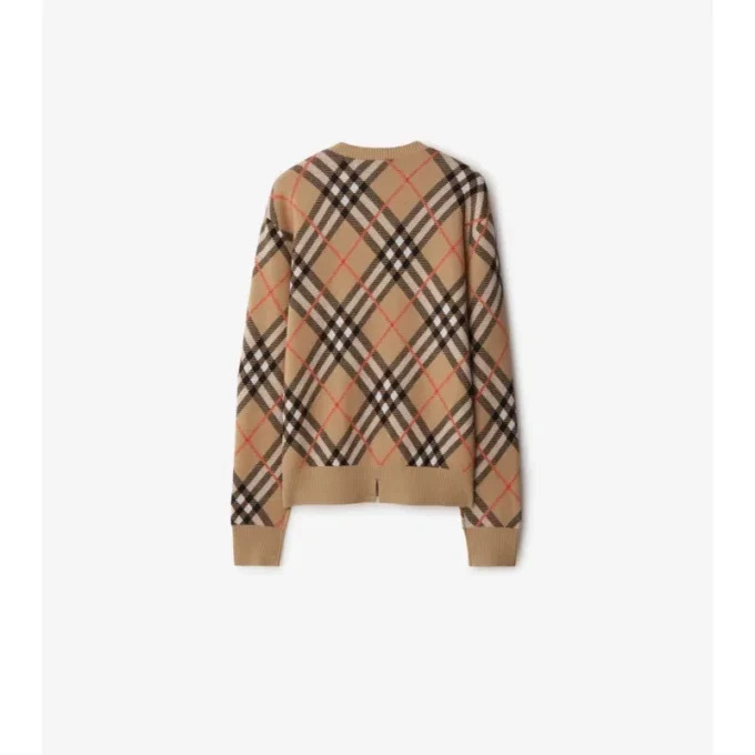 Sweter z mieszanki wełny i moheru w kratę