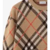 Sweter z mieszanki wełny i moheru w kratę