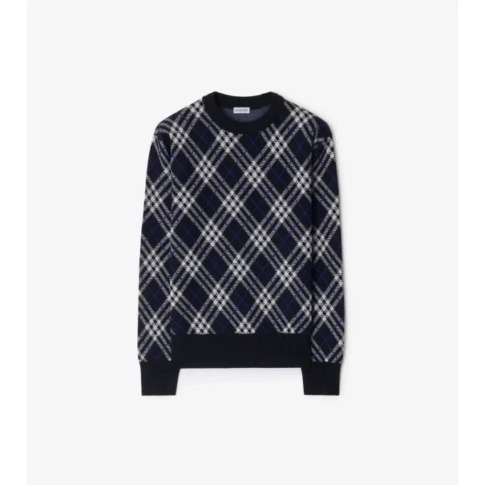 Sweter z mieszanki wełny w kratę Sweter z mieszanki wełny w kratę