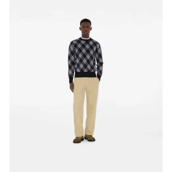 Sweter z mieszanki wełny w kratę Sweter z mieszanki wełny w kratę