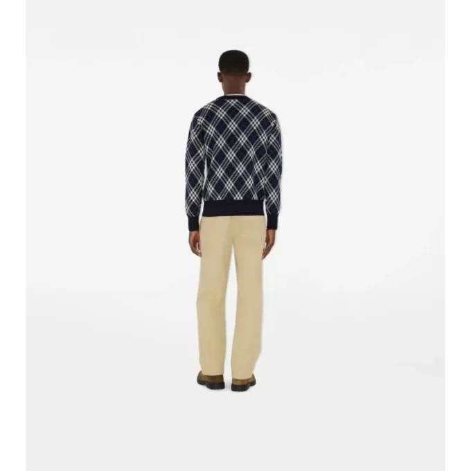 Sweter z mieszanki wełny w kratę Sweter z mieszanki wełny w kratę