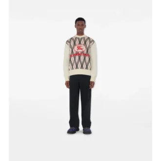 Sweter z mieszanki wełny w kratę argyle