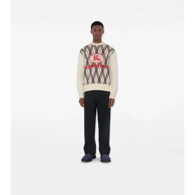 Sweter z mieszanki wełny w kratę argyle