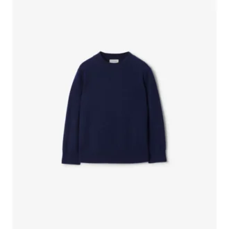 Sweter z wełny i kaszmiru z naszywką w kratę